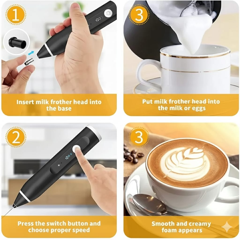 USB Rechargeable Coffee Beater & Milk Frother