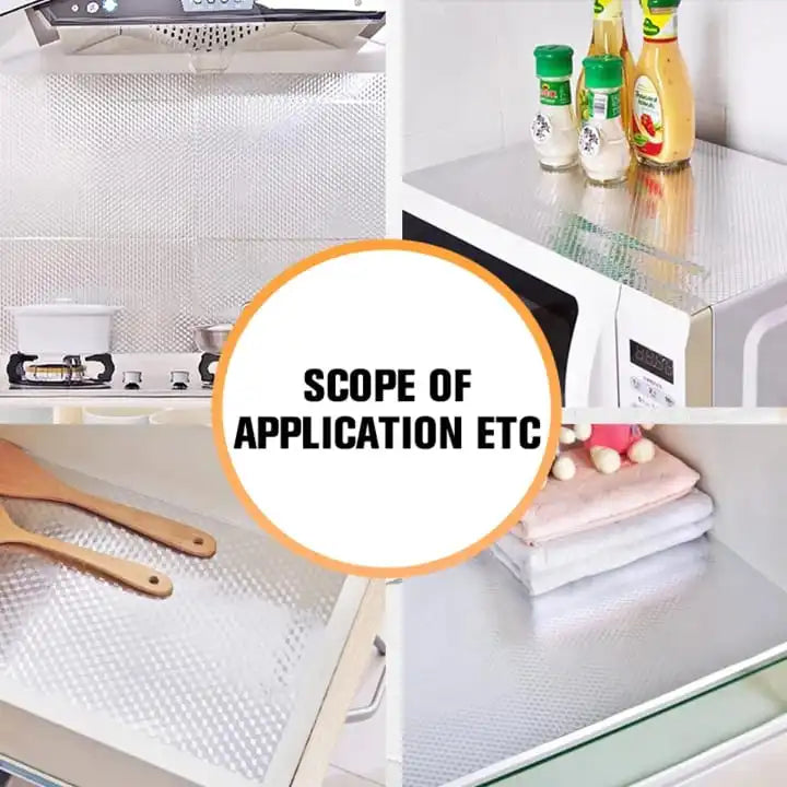 60×200cm (2meter) - Silver Foil Kitchen Oil Proof Waterproof Sticker Aluminum Foil Sheet Kitchen Stove Cabinet Stickers Self