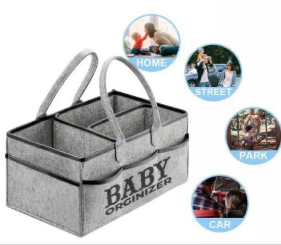 Foldable Baby Diaper Caddy Organizer - Portable Storage Basket - Essential Bag for Nursery, Changing Table and Car - Waterpro