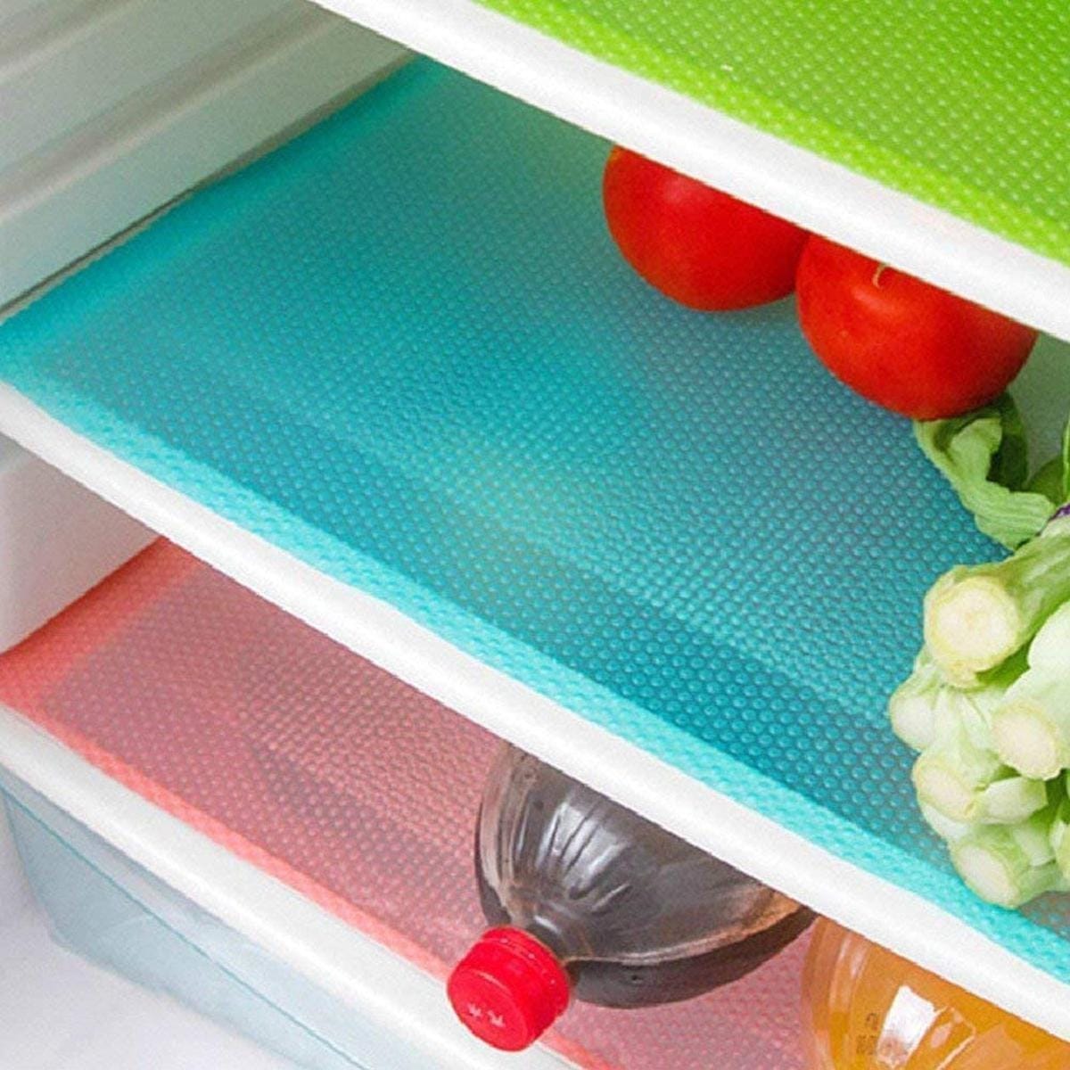 Refrigerator Mats Shelf Liners, 45 ×150cm Plastic Refrigerator Liners Washable Can Be Cut Waterproof Refrigerator Pads Fridge