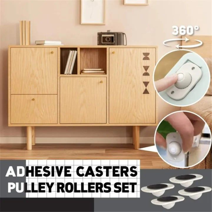 Quality Furniture Moving Wheel - [4 Pcs] | Stainless Steel Mini Swivel Wheels With 360 Degree Rotation For Bins Storage Box