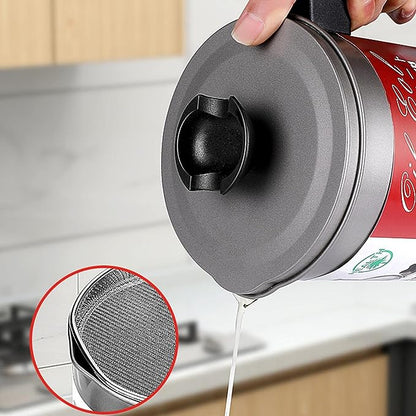 1.4L Oil Filter Pot with Strainer & Lid