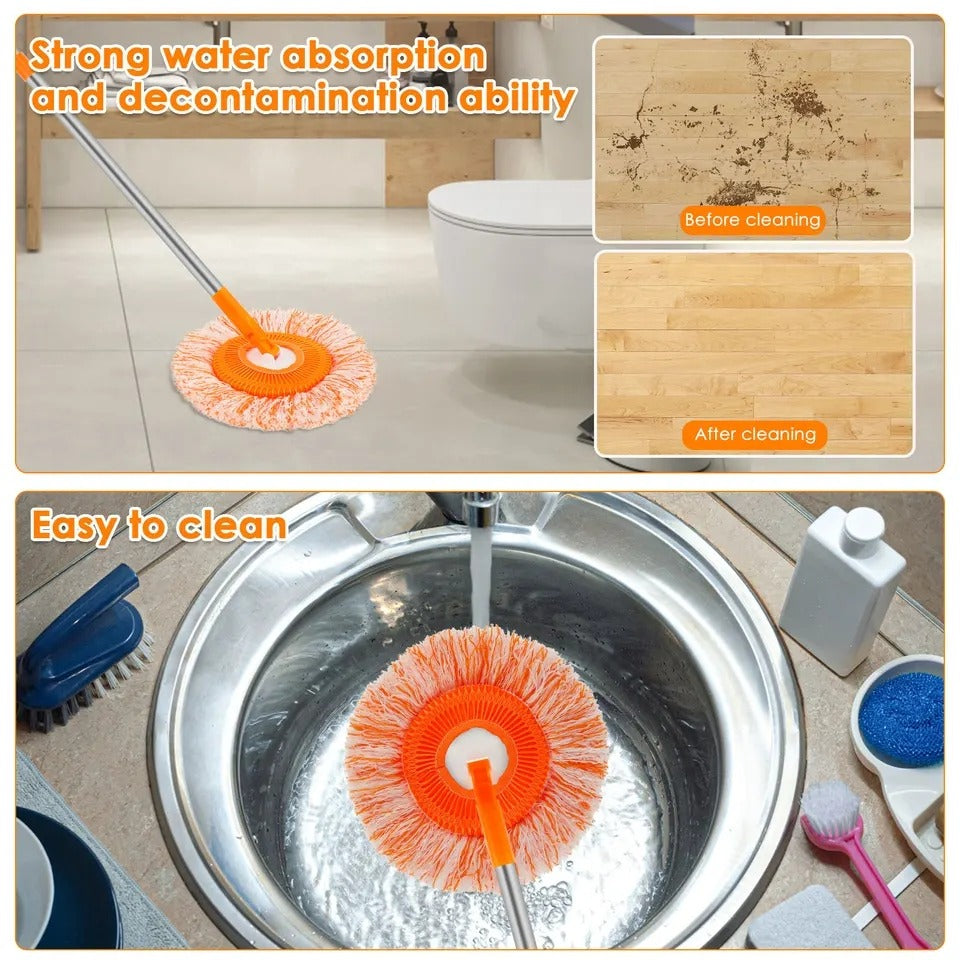 360° Rotating Microfiber Mop with Extendable Handle