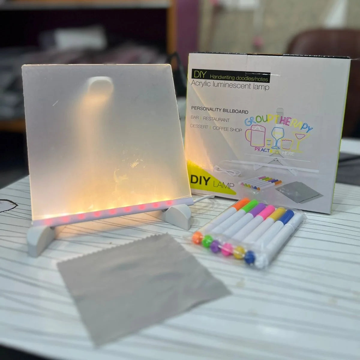 Kids LED Light-Up Writing & Drawing Board (15×15cm) ✨🎨