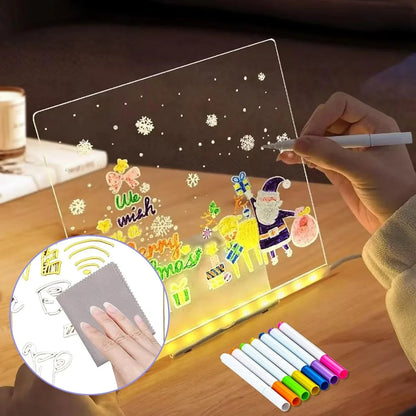 Kids LED Light-Up Writing & Drawing Board (15×15cm) ✨🎨