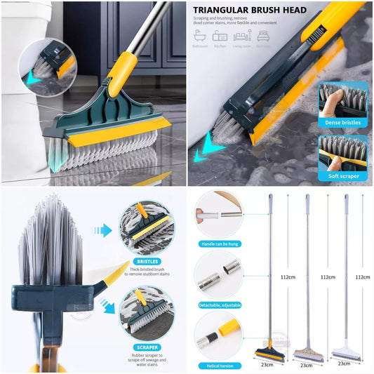 3-in-1 Floor Scrub & Wipe Brush