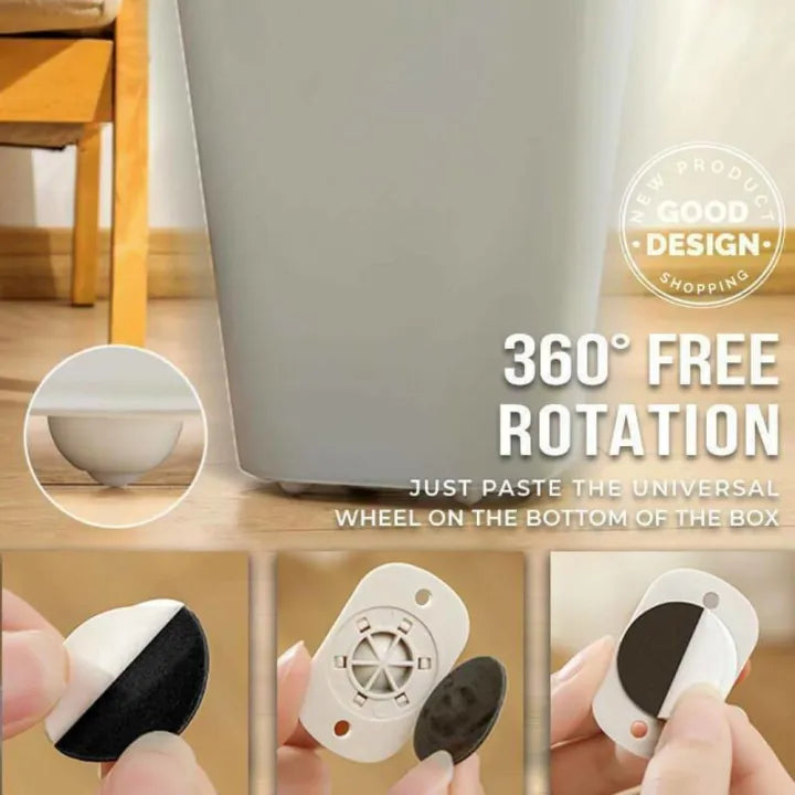 Quality Furniture Moving Wheel - [4 Pcs] | Stainless Steel Mini Swivel Wheels With 360 Degree Rotation For Bins Storage Box