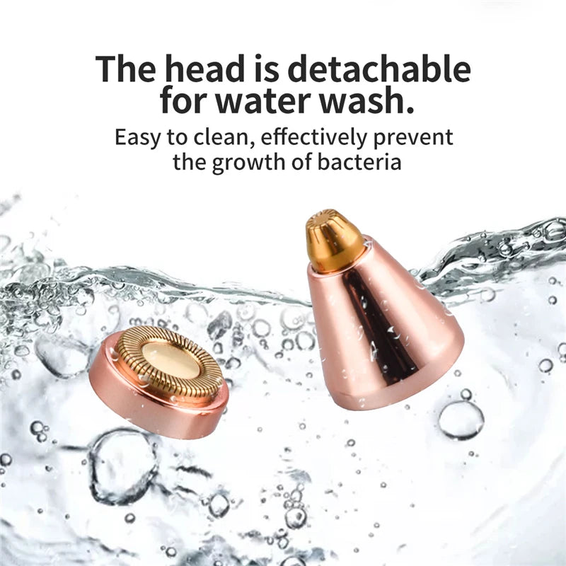 (2 In 1) Electric Eyebrow Trimmer Makeup Painless Eye Brow Epilator Mini Shaver Razor Portable Facial Body Hair Remover For W