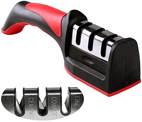3-in-1 Knife Sharpener With Fruit And Meat Knife Peeler.3-Stage Diamond Coated Knife Sharpener,Kitchen Helper Three-piece Kni