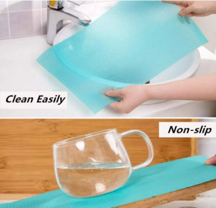 Refrigerator Mats Shelf Liners, 45 ×150cm Plastic Refrigerator Liners Washable Can Be Cut Waterproof Refrigerator Pads Fridge