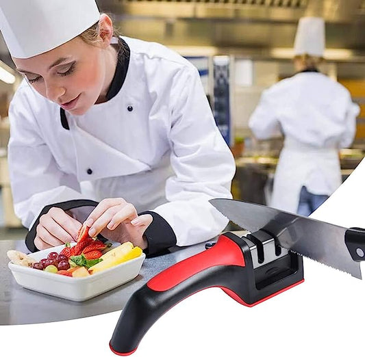 3-in-1 Knife Sharpener With Fruit And Meat Knife Peeler.3-Stage Diamond Coated Knife Sharpener,Kitchen Helper Three-piece Kni