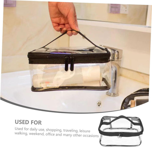 Clear Travel Makeup Bag – Waterproof, Portable, and Stylish Organizer for Cosmetics &amp; Toiletries - Transparent Clear Cosm