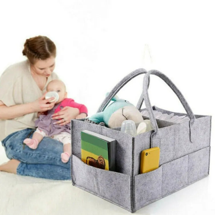 Foldable Baby Diaper Caddy Organizer - Portable Storage Basket - Essential Bag for Nursery, Changing Table and Car - Waterpro