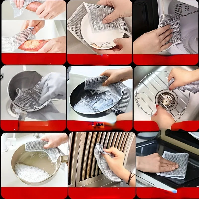 Combo Pack 2 In 1 Dumpling Maker + Dishwashing Rug | Best Samosa Maker &amp; Metal Wire Dish Washing Rugs For Kitchen (random