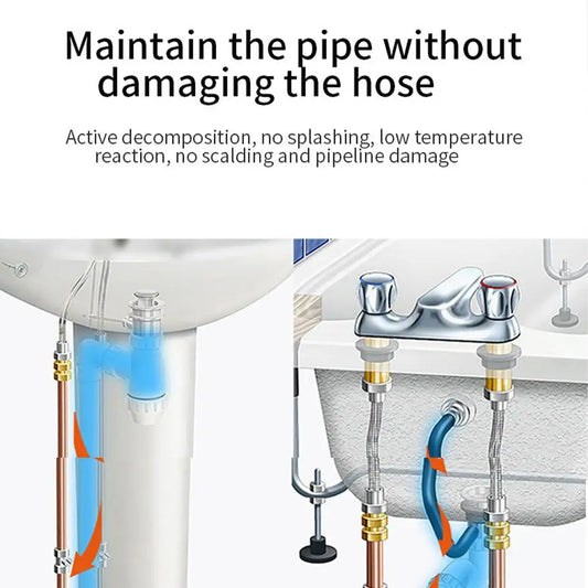 Multipurpose Drain Cleaner – Powerful Pipeline Dredging Agent for Kitchen Sink &amp; Bathroom | Odor Removal &amp; Clog Disso