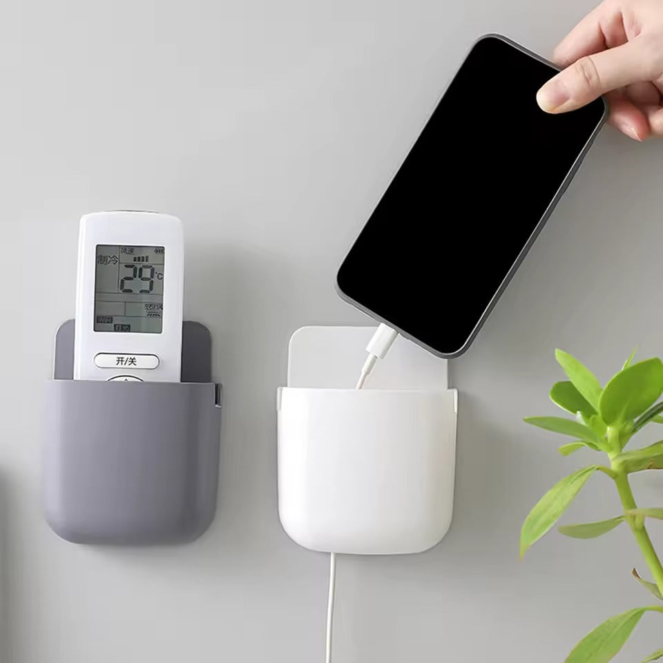 1 Pcs U Shape Wall Mounted Mobile And Remote Holder | Wall Mounted Storage Case for Remote, Toothbrush, Mobile Phone Plug Hol