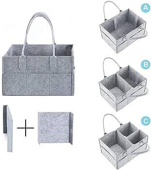Foldable Baby Diaper Caddy Organizer - Portable Storage Basket - Essential Bag for Nursery, Changing Table and Car - Waterpro