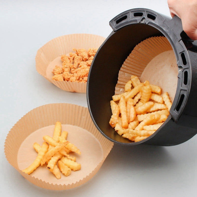 Air Fryer Disposable Paper Liner, 50 PCs Air Fryer Liners Round Non-Stick Air fryer Parchment Liners,Oil-proof,Water-Proof