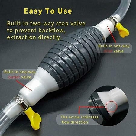 Multipurpose Liquid Transfer Pump | Portable Manual Oil, Water, Fuel Hand Transfer Pump - 5 ft (random color )