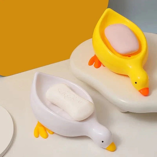 1 Pc Duck Soap Holder, Cute Soap Drying Rack, Kitchen Bathroom Shelf Floor Type Soap Holder, Portable Countertop Soap Organiz
