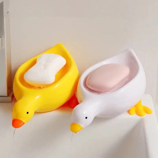 1 Pc Duck Soap Holder, Cute Soap Drying Rack, Kitchen Bathroom Shelf Floor Type Soap Holder, Portable Countertop Soap Organiz