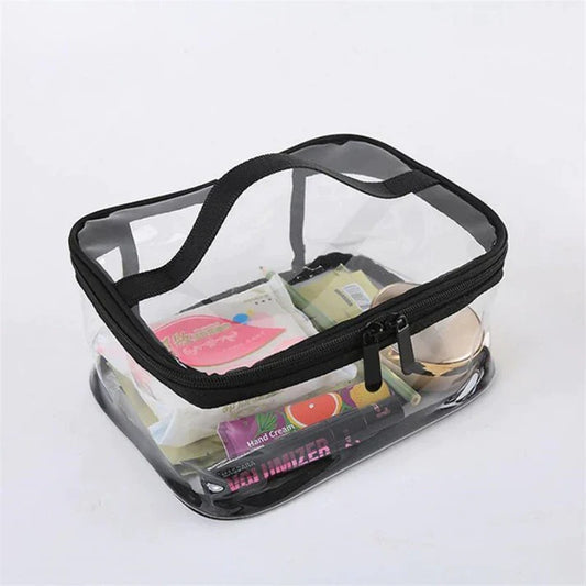 Clear Travel Makeup Bag – Waterproof, Portable, and Stylish Organizer for Cosmetics &amp; Toiletries - Transparent Clear Cosm
