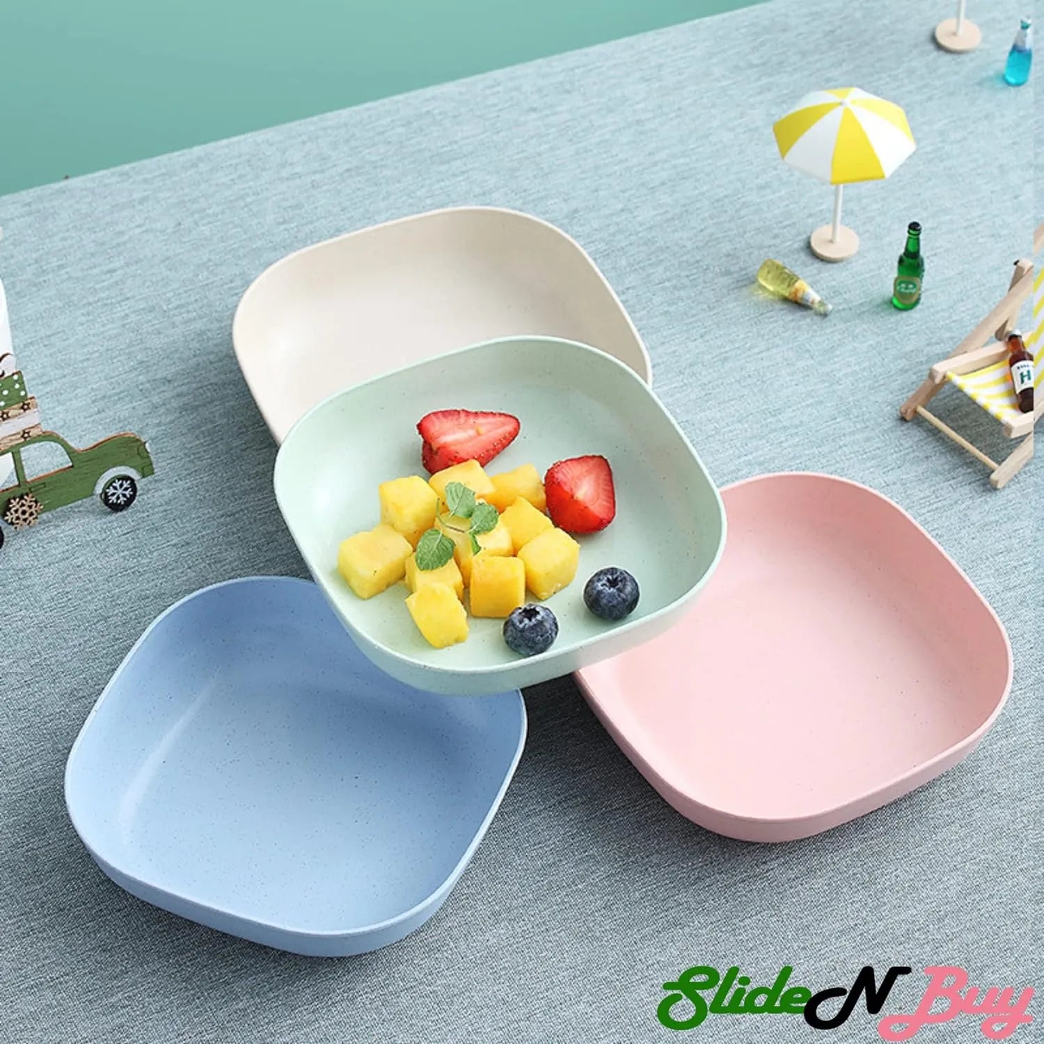 Pack of 2 |10pcs Multi-function Spit Bone Plate Set + 2 In 1 Dumpling Maker | Best Samosa Maker &amp; Household Food Grade Pl