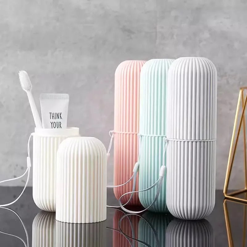 Portable Toothbrush Holder Toothpaste Storage Cup Household Travel Nordic Simple Bathroom Toothbrush Protect Wash Tooth Set B