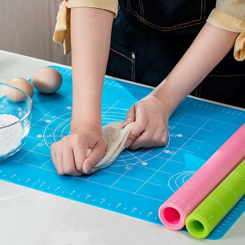 Non-Stick Silicone Baking roti Mat large size With Measurements Heat Resistant Cookie Sheet Oven Liner 40*50cm (Multi color)