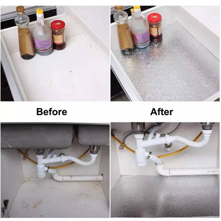 60×200cm (2meter) - Silver Foil Kitchen Oil Proof Waterproof Sticker Aluminum Foil Sheet Kitchen Stove Cabinet Stickers Self 