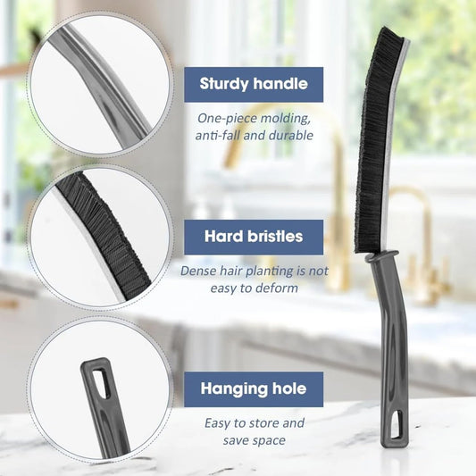 Set of 2 Gap Cleaning Brushes – Hard Bristle Crevice and Grout Cleaning Brush for Bathroom, Kitchen, Tile, and Dead Angles – 