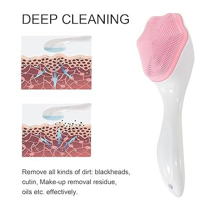 1 PCs Silicone Face Scrubber Exfoliating Brush, Manual Handheld Massager , Facial Cleansing and Blackhead Scrubber, Soft Bris